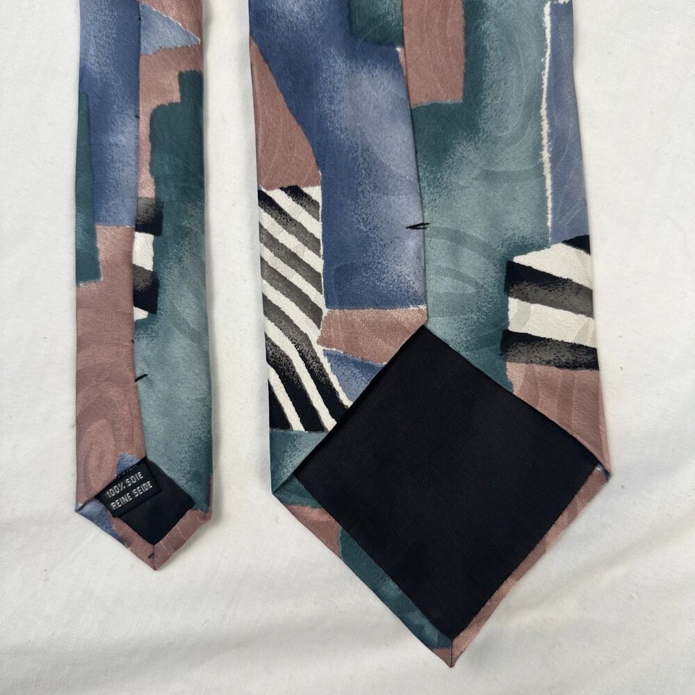 Gucci by Paolo Gucci Men's 100% Soie Seide Silk Tie Pink Blue Green Black White - Picture 6 of 9